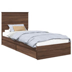 Cama con almacenamiento con cabecera Roble Marrón 100 x 200 cm