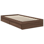 Cama con almacenamiento con cabecera Roble Marrón 100 x 200 cm