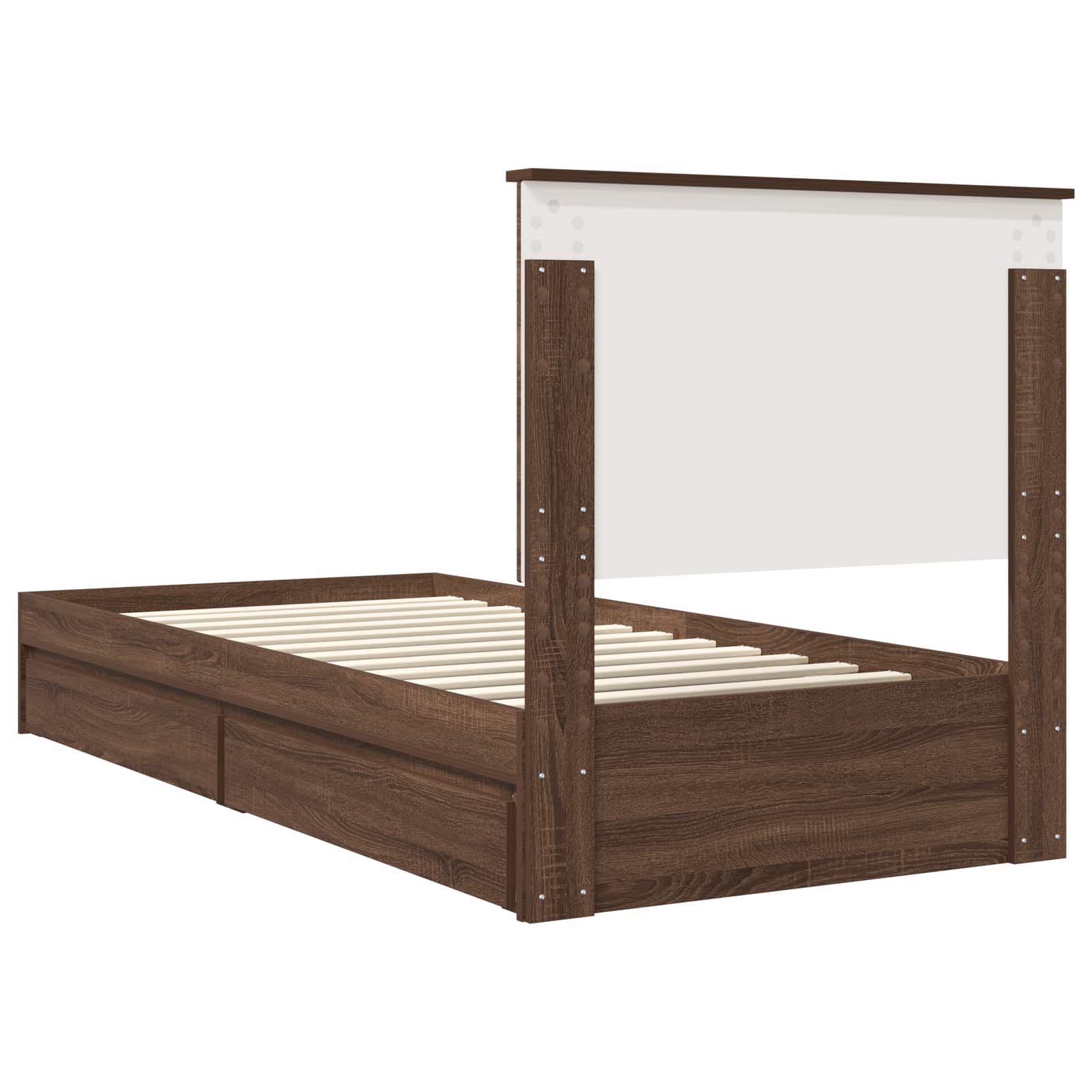 Cama con almacenamiento con cabecera Roble Marrón 100 x 200 cm