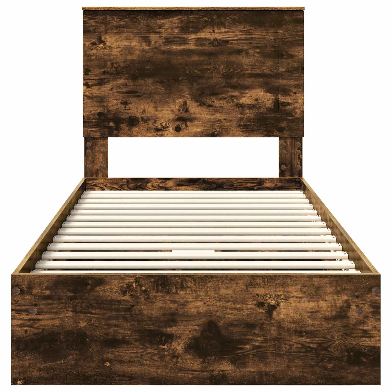 Cama con almacenamiento con cabecera Roble ahumado 90 x 190 cm