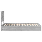 Cama con almacenamiento con cabecera Gris Sonoma 90 x 190 cm