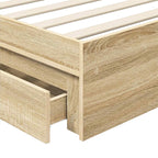 Cama con almacenamiento con cabecera Roble Sonoma 90 x 200 cm
