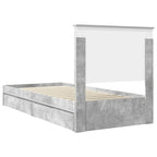 Cama con almacenamiento con cabecera Gris Concreto 90 x 200 cm