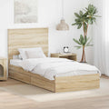 Cama con almacenamiento con cabecera Roble Sonoma 75 x 190 cm