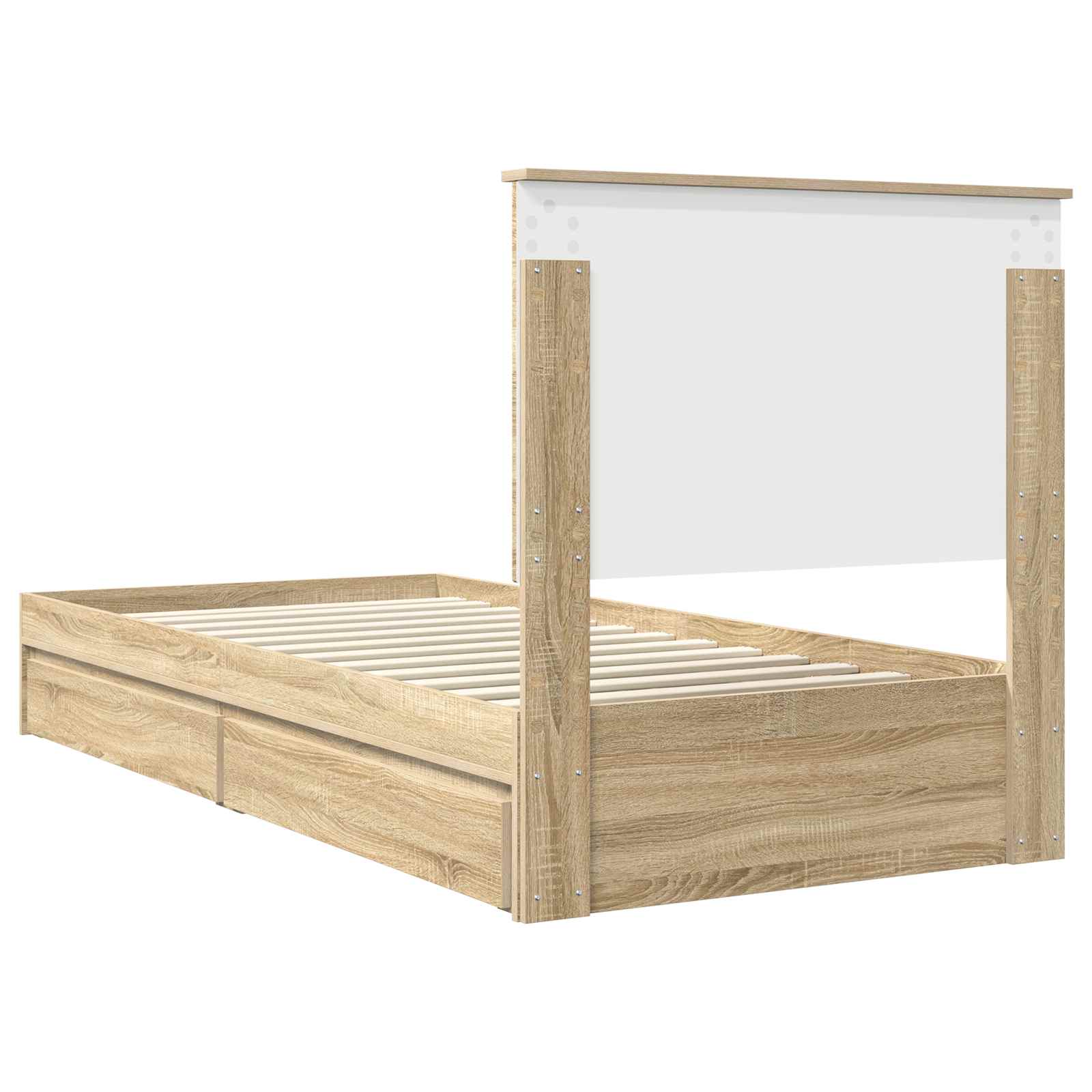 Cama con almacenamiento con cabecera Roble Sonoma 75 x 190 cm