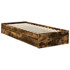 Cama con almacenamiento con cabecera Roble ahumado 75 x 190 cm