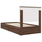 Cama con almacenamiento con cabecera Roble Marrón 75 x 190 cm