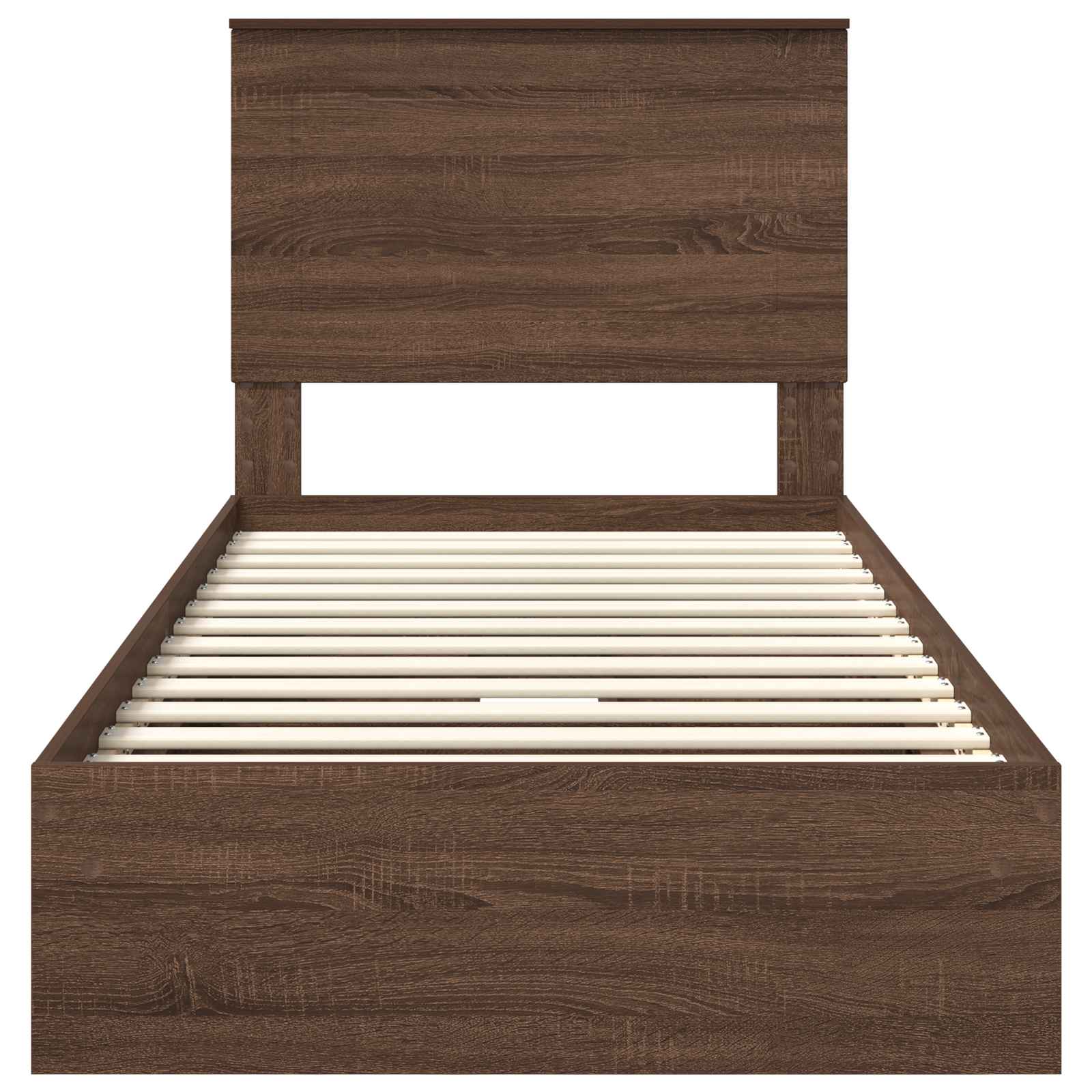 Cama con almacenamiento con cabecera Roble Marrón 75 x 190 cm