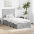 Estructura de cama con cabecera Gris Concreto 100 x 200 cm