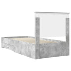 Estructura de cama con cabecera Gris Concreto 100 x 200 cm