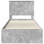 Estructura de cama con cabecera Gris Concreto 100 x 200 cm