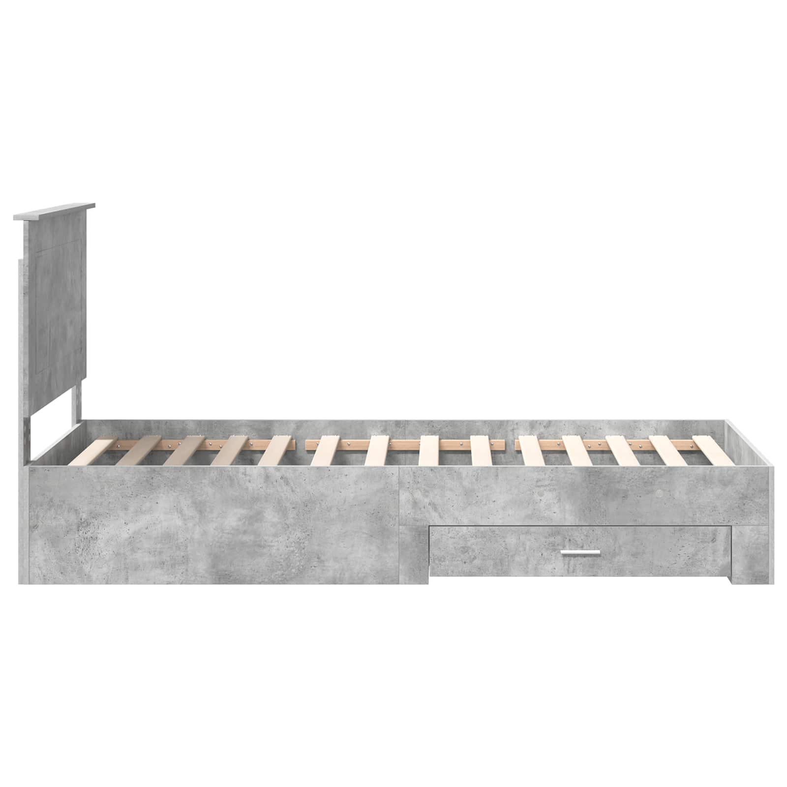 Estructura de cama con cabecera Gris Concreto 100 x 200 cm