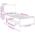 Estructura de cama con cabecera Gris Concreto 100 x 200 cm