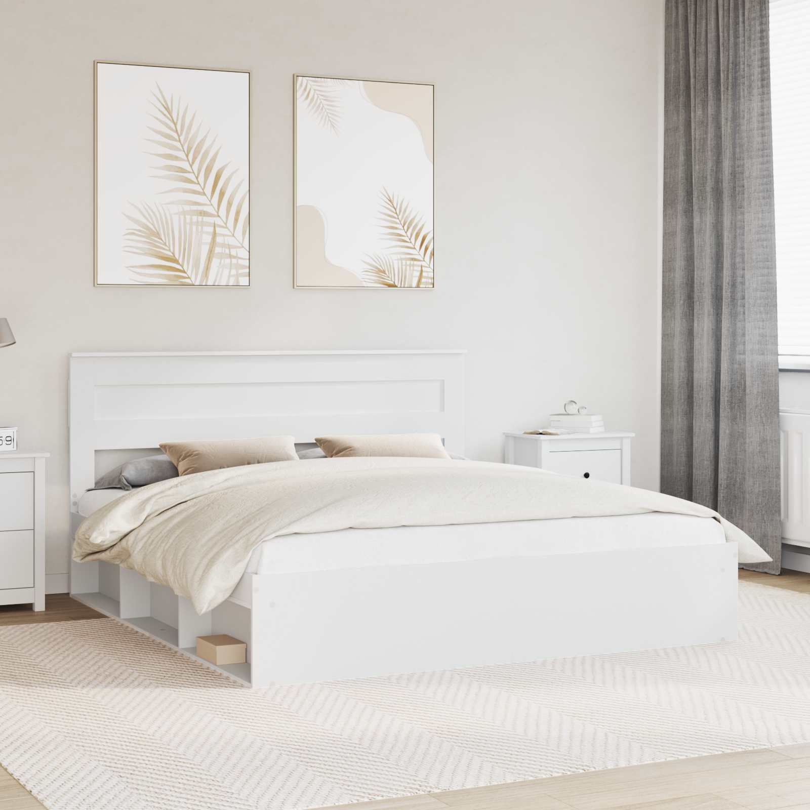 Estrutura de cama 100 x 200 cm Madeira de pinho maciço