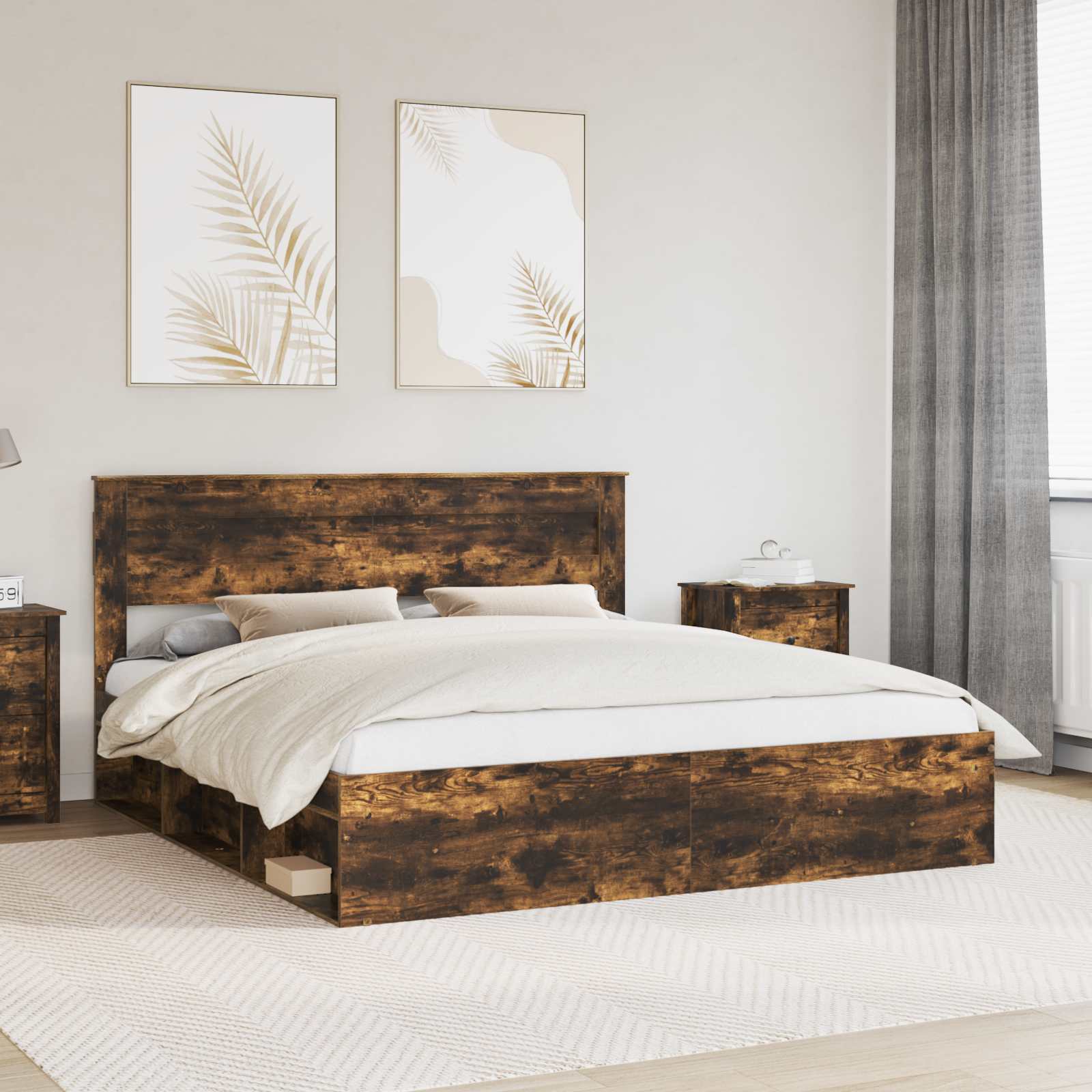 Estrutura de cama 100 x 200 cm Madeira de pinho maciço
