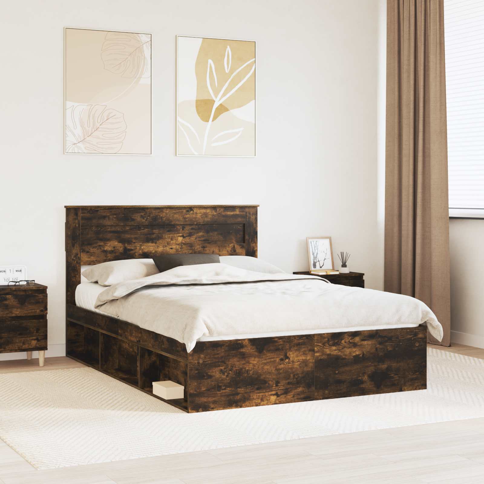Estrutura de cama 100 x 200 cm Madeira de pinho maciço