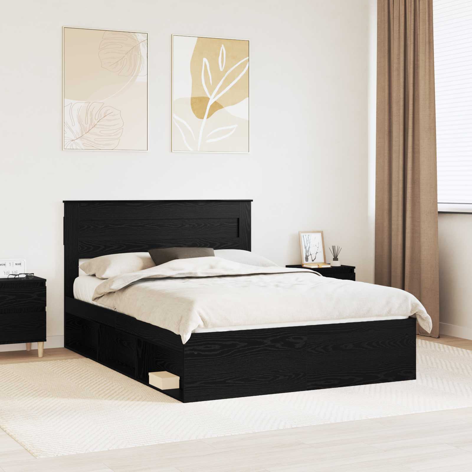 Estrutura de cama 100 x 200 cm Madeira de pinho maciço