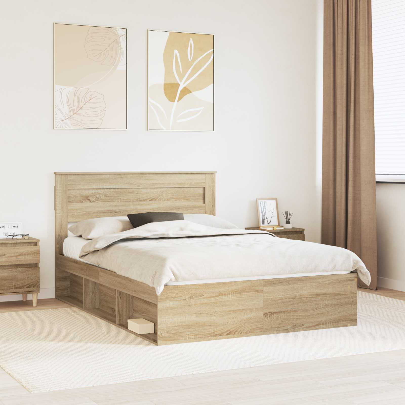 Estrutura de cama 100 x 200 cm Madeira de pinho maciço