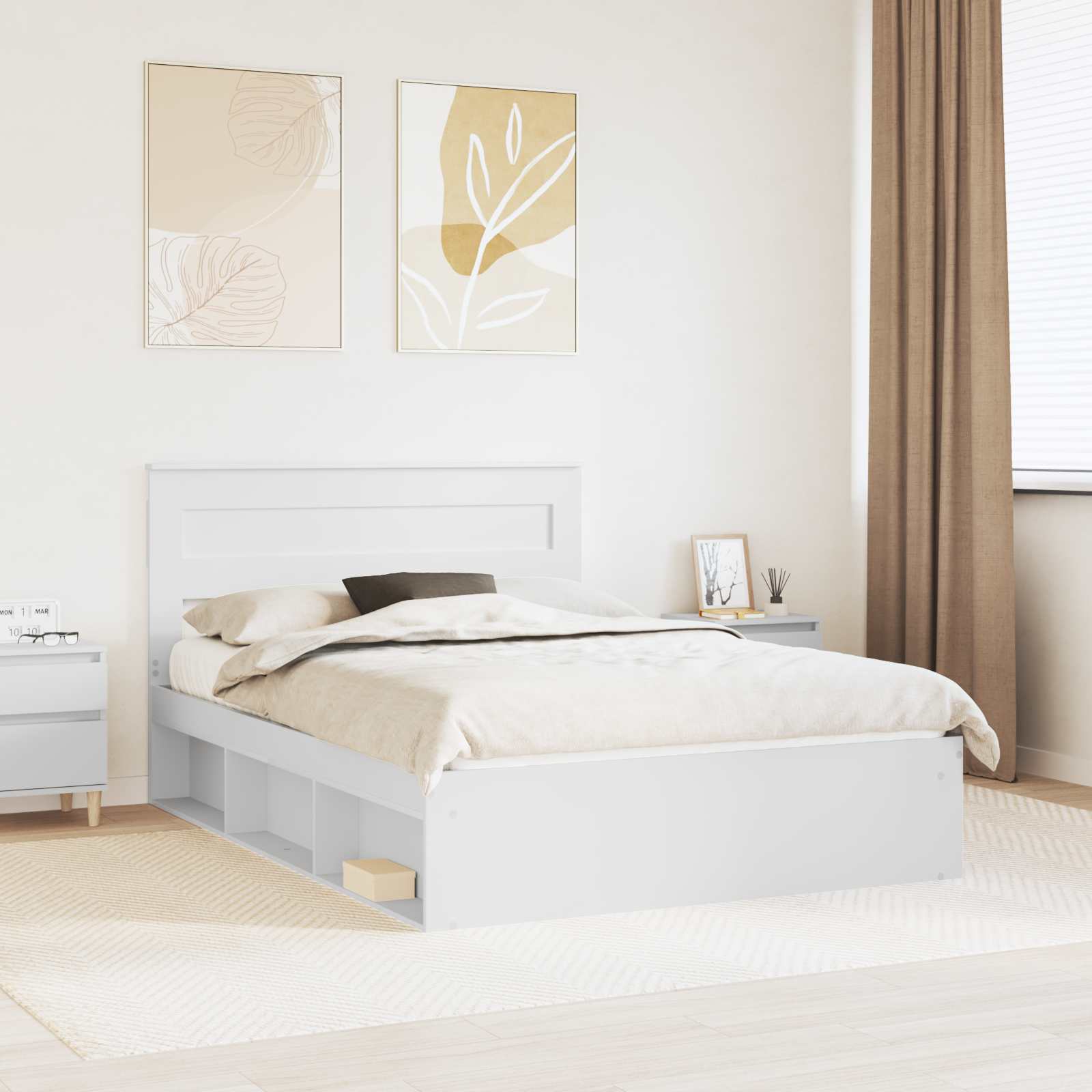 Estrutura de cama 100 x 200 cm Madeira de pinho maciço