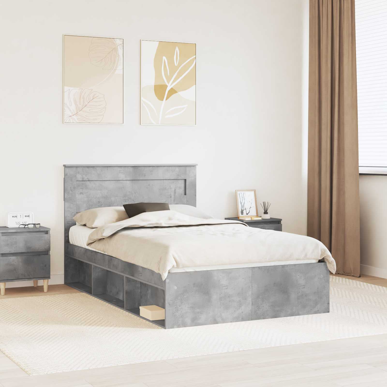 Estrutura de cama 100 x 200 cm Madeira de pinho maciço