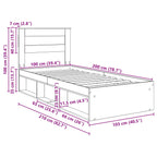 Estructura de cama 100 x 200 cm Madera de pino macizo