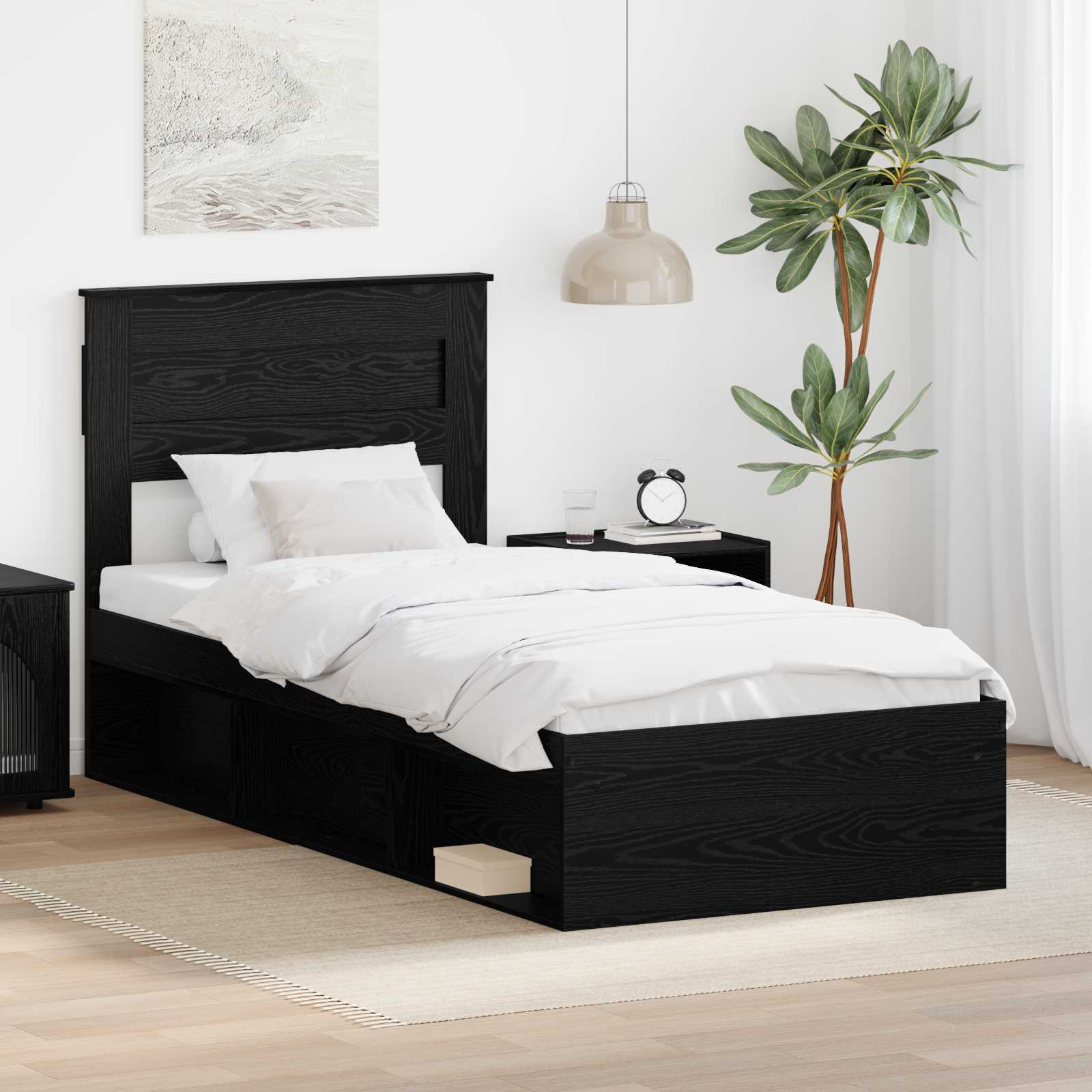 Estrutura de cama 100 x 200 cm Madeira de pinho maciço