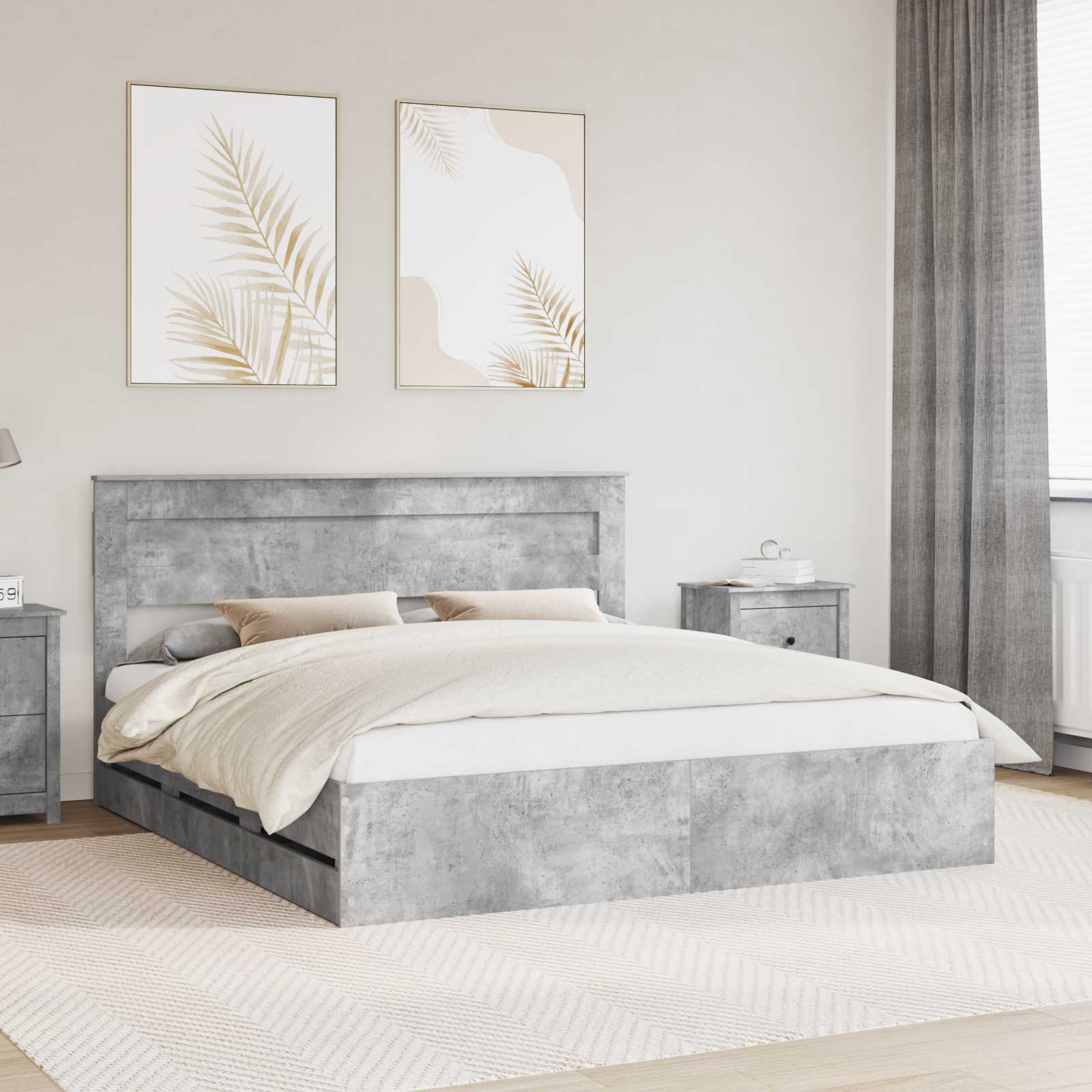 Estrutura de Cama com Gaveta 100 x 200 cm Madeira Composta