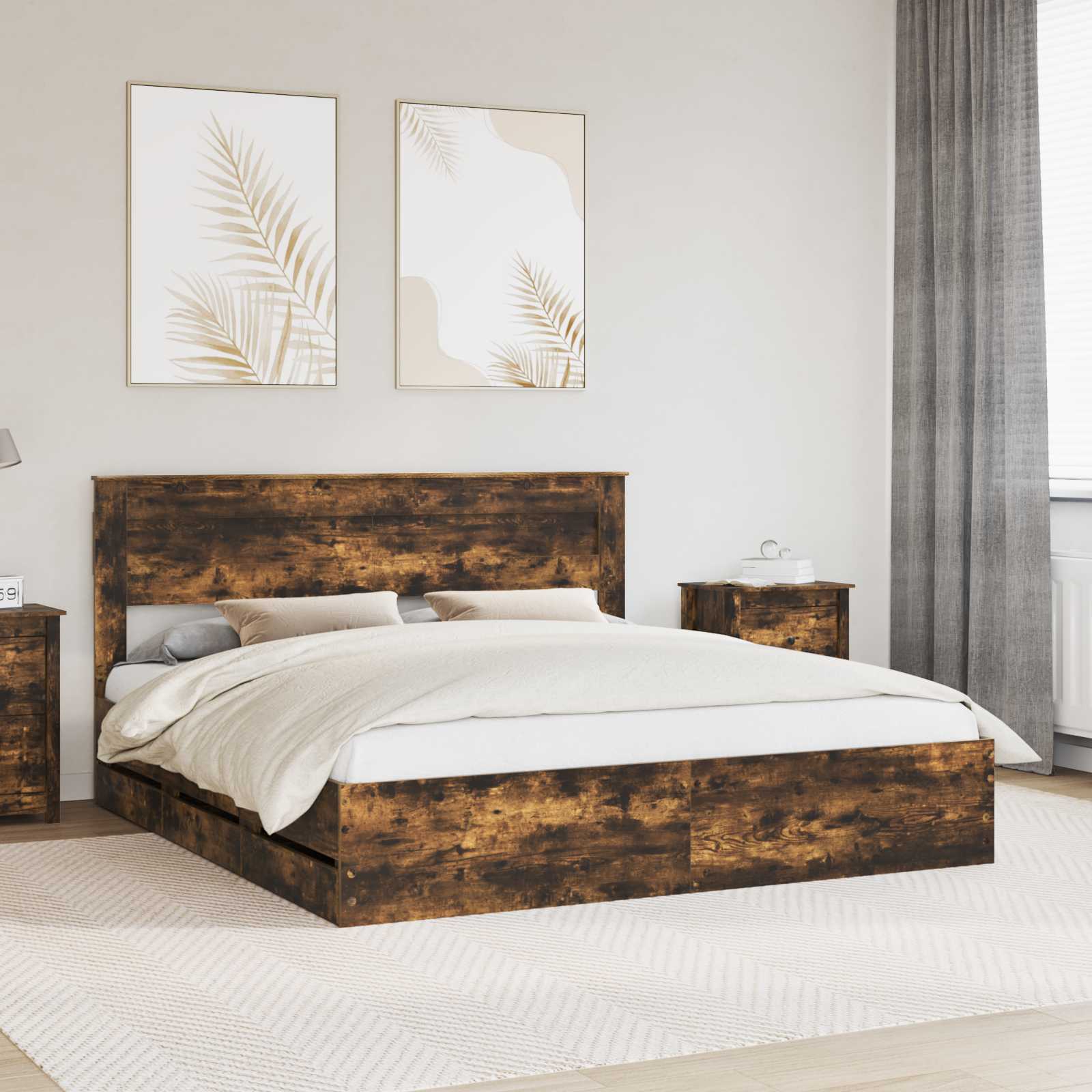Estrutura de Cama com Gaveta 100 x 200 cm Madeira Composta