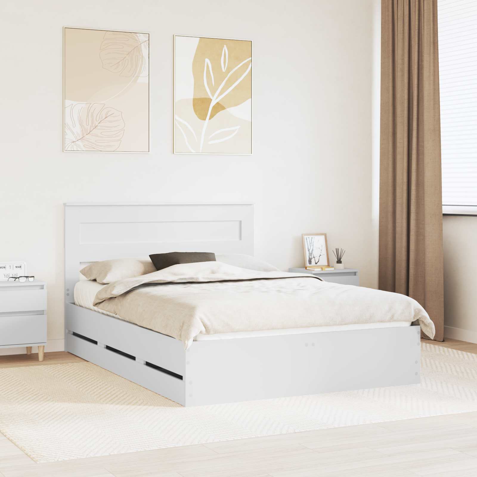 Estrutura de Cama com Gaveta 100 x 200 cm Madeira Composta
