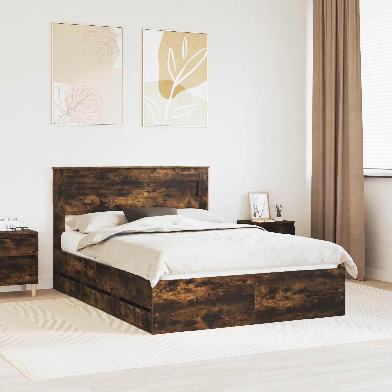 Estrutura de Cama com Gaveta 100 x 200 cm Madeira Composta
