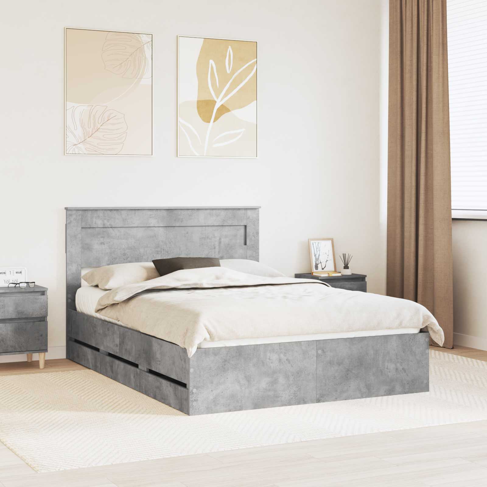 Estrutura de Cama com Gaveta 100 x 200 cm Madeira Composta