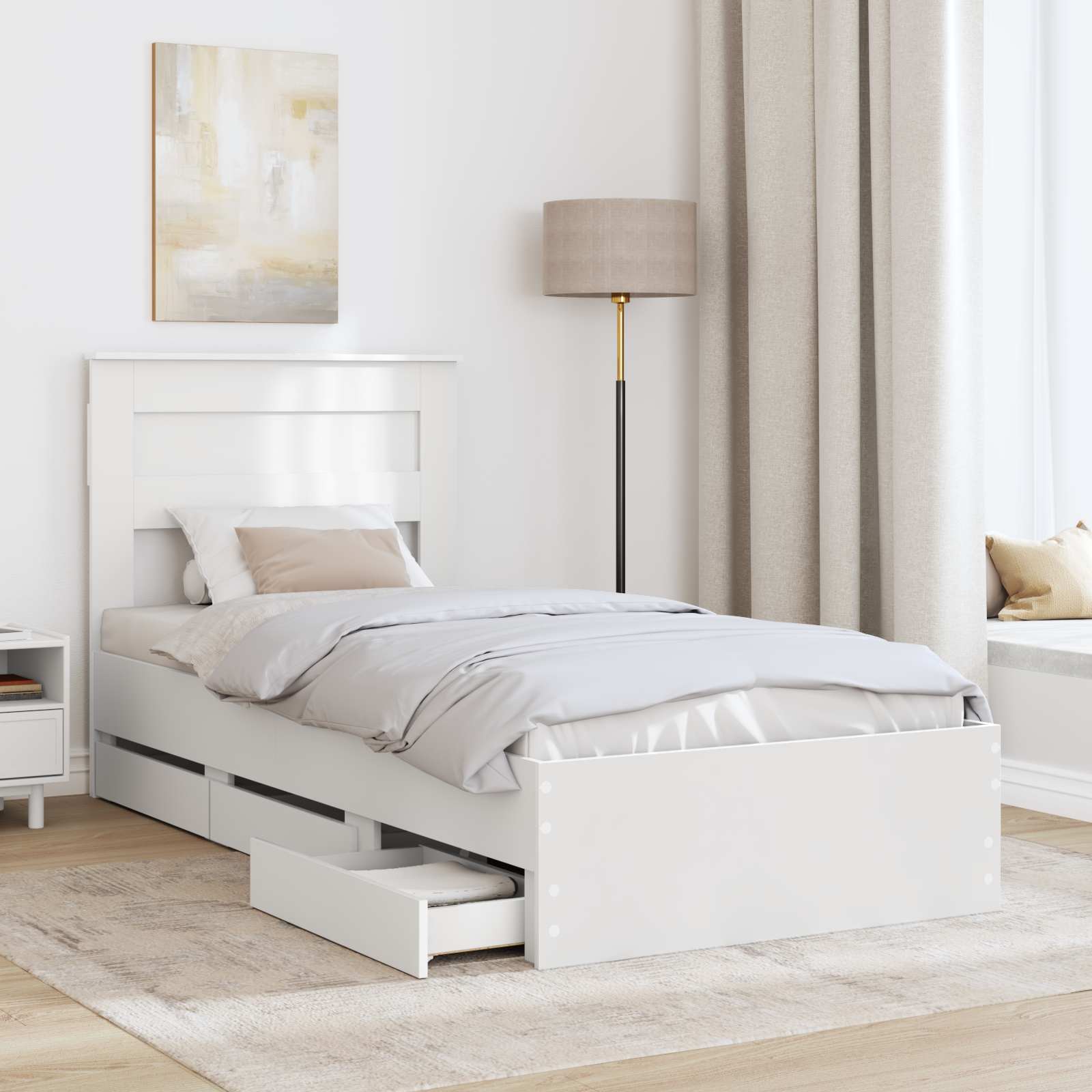 Estructura de cama con cajón 100 x 200 cm Madera Ingenieril