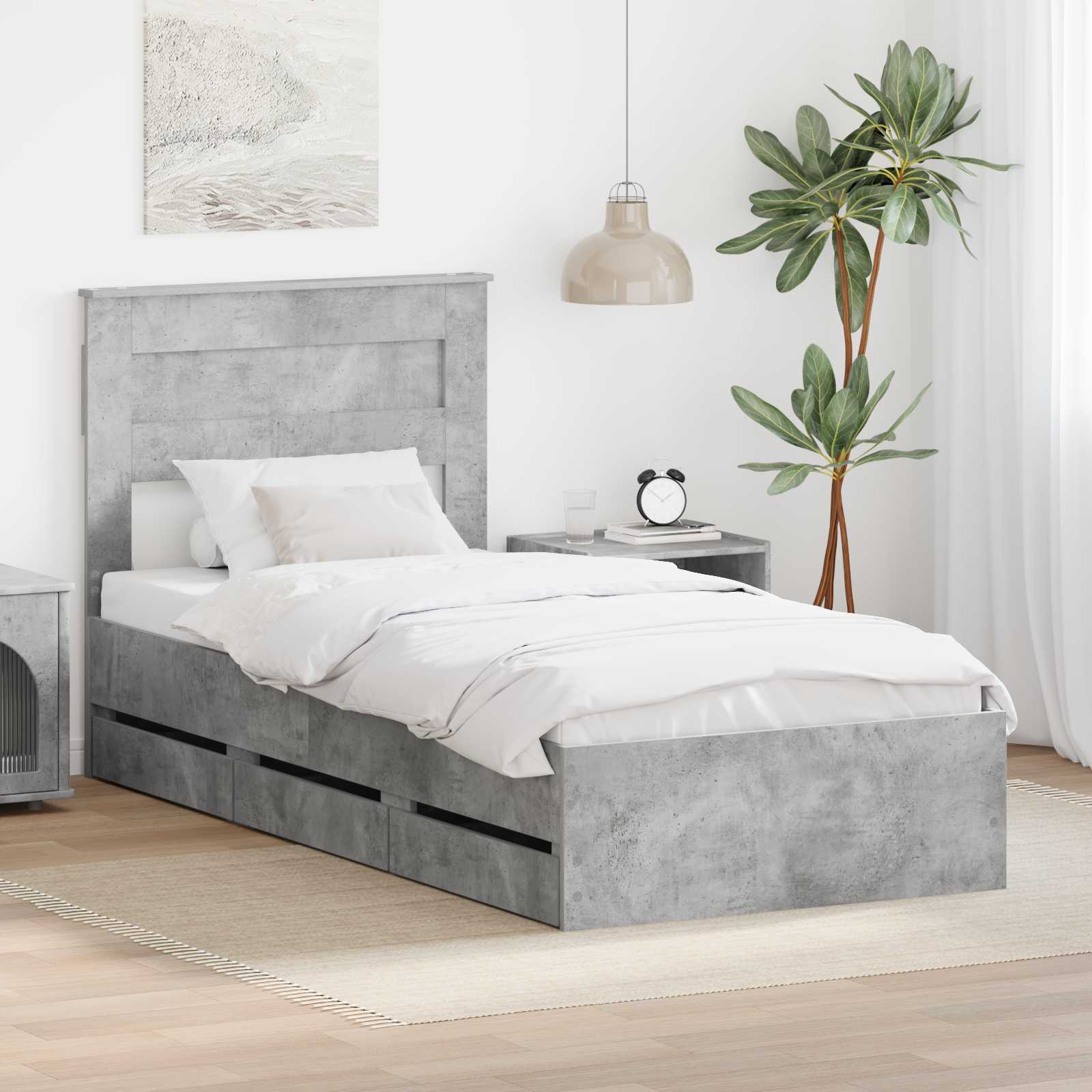 Estrutura de Cama com Gaveta 100 x 200 cm Madeira Composta