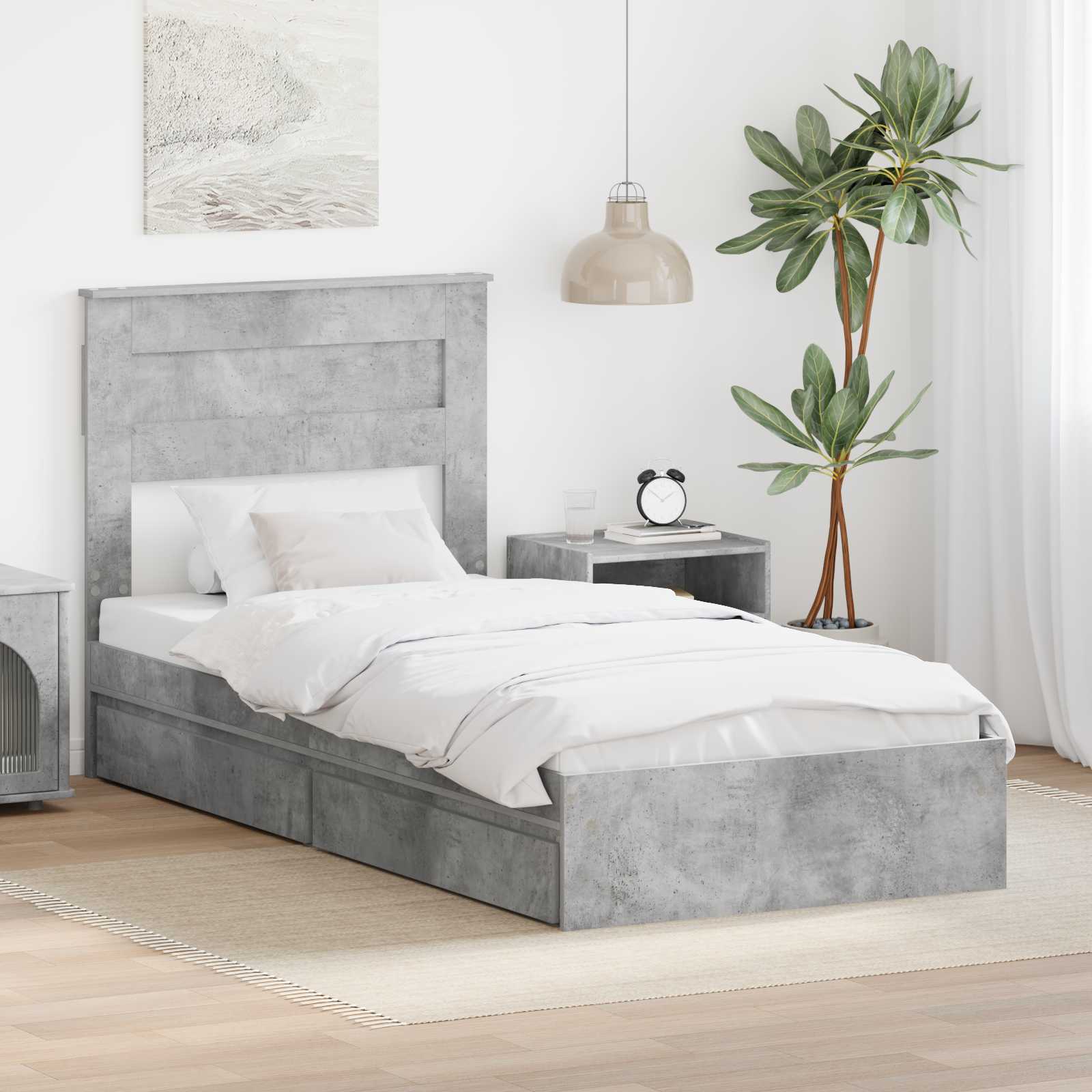 Cama con almacenamiento 140 x 190 cm Madera de ingeniería