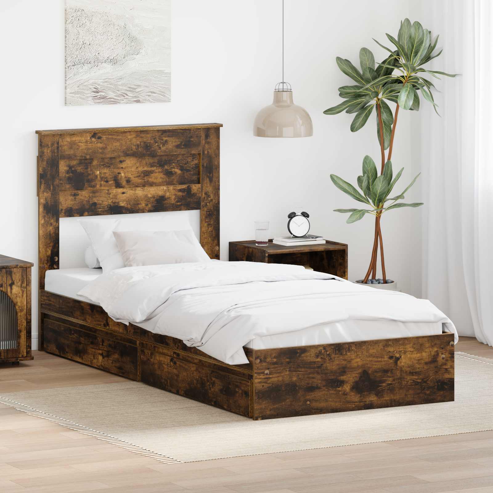 Cama con almacenamiento 140 x 190 cm Madera de ingeniería