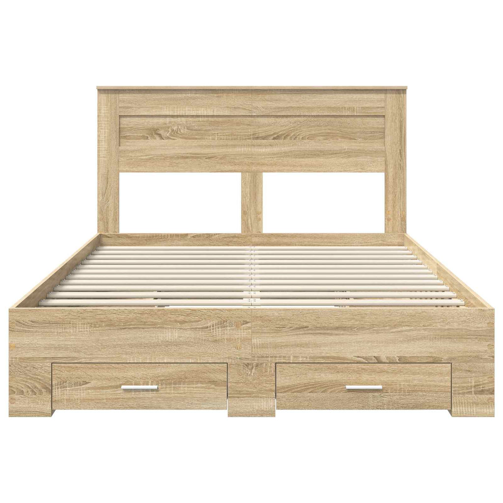 Estructura de cama con cajón Roble Sonoma 150 x 200 cm