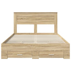 Estructura de cama con cajón Roble Sonoma 150 x 200 cm