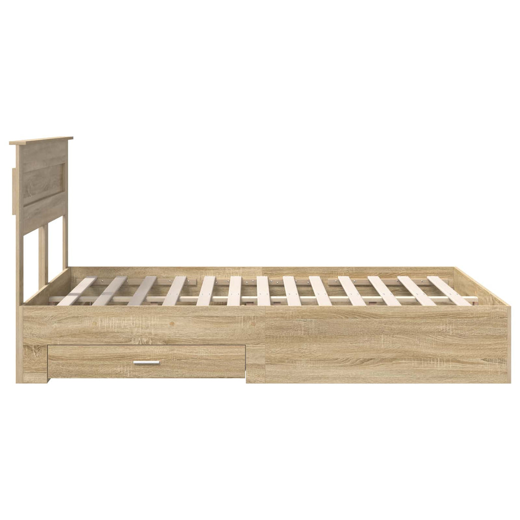 Estructura de cama con cajón Roble Sonoma 150 x 200 cm