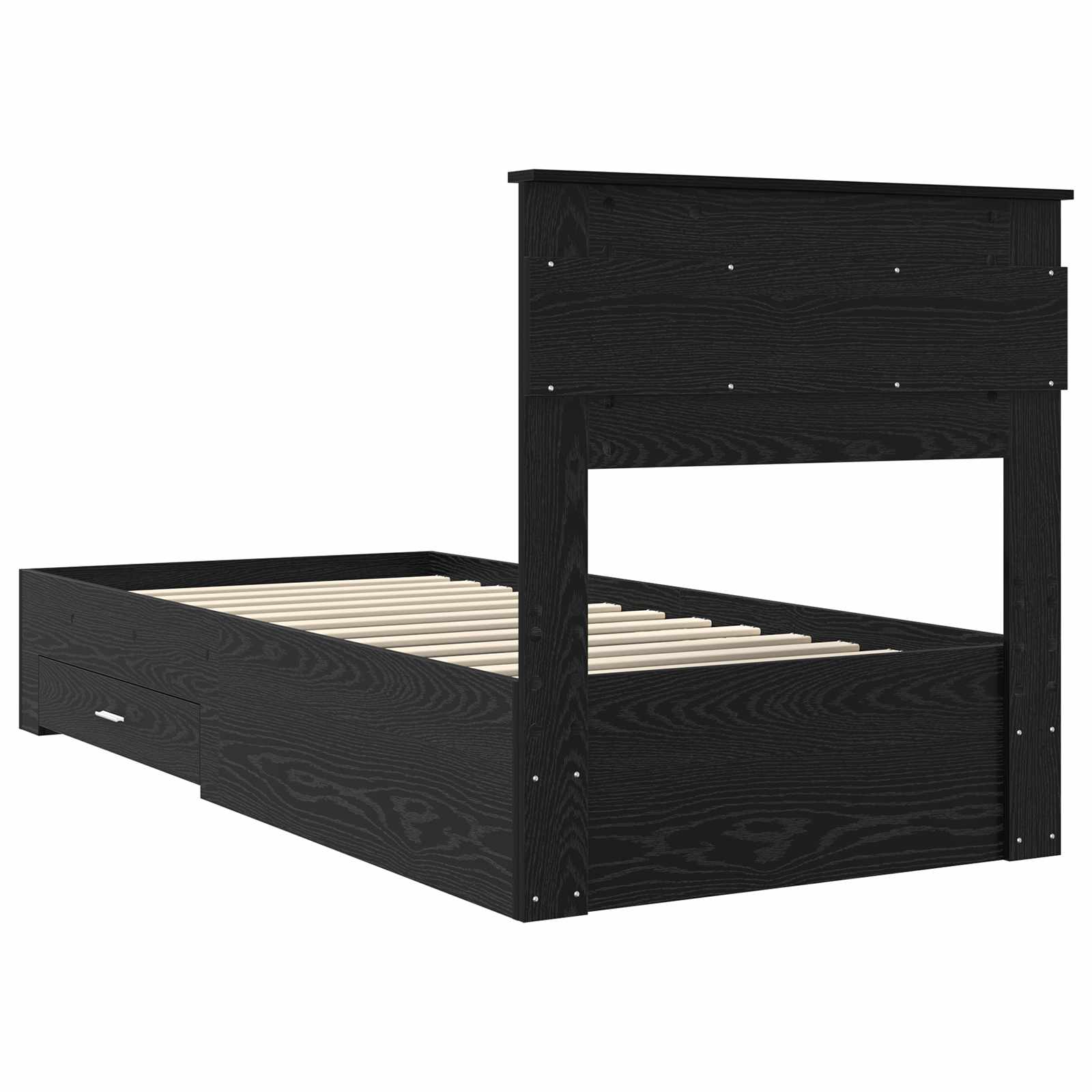 Estructura de cama Roble Negro 90 x 190 cm Madera de ingeniería