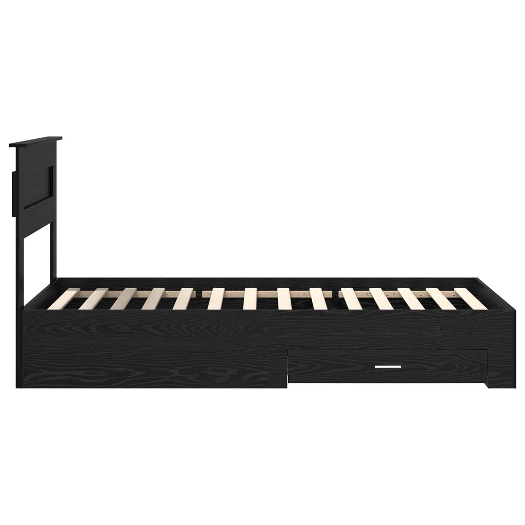 Estructura de cama Roble Negro 90 x 190 cm Madera de ingeniería