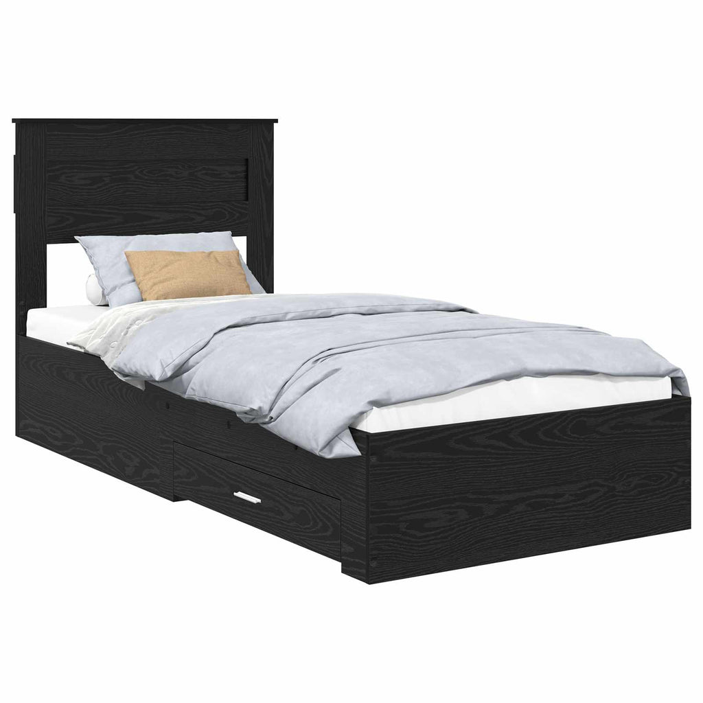 Estructura de cama Roble Negro 90 x 200 cm Madera de ingeniería