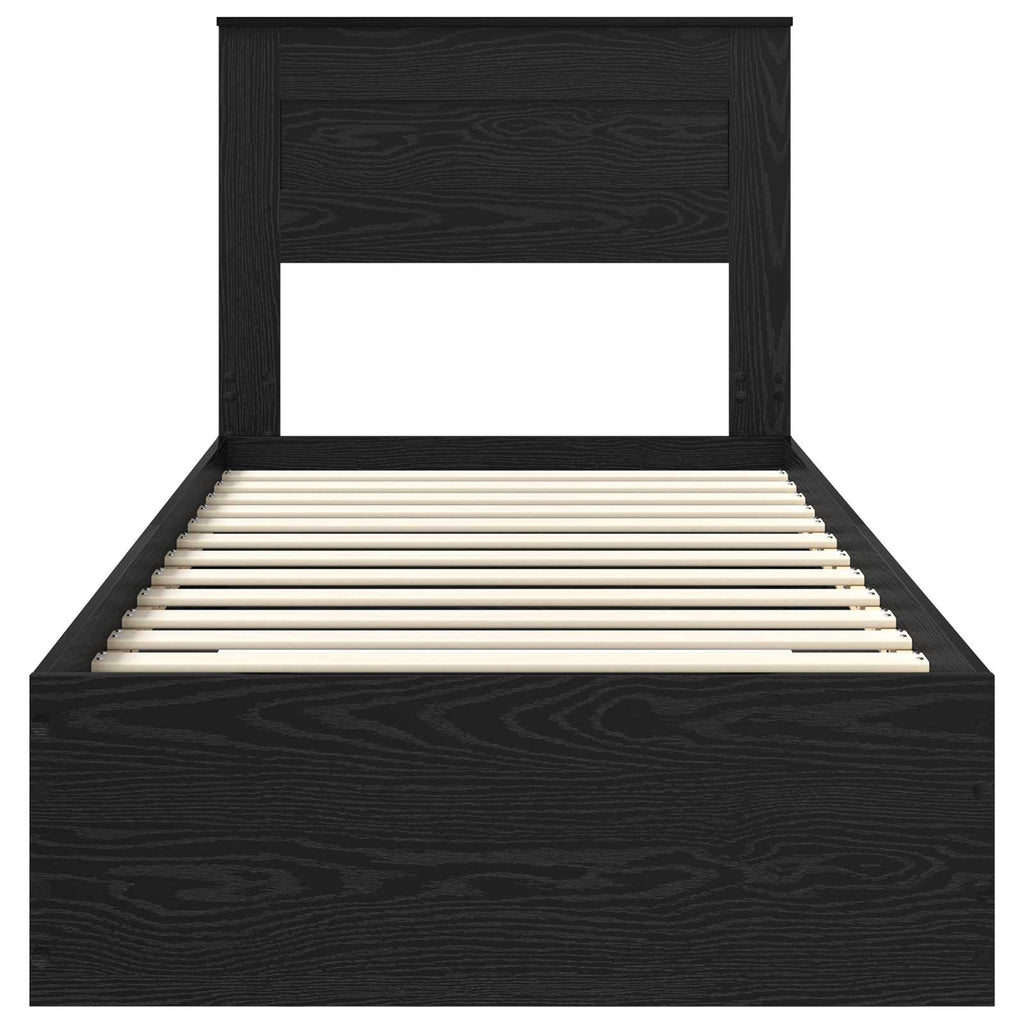 Estructura de cama Roble Negro 90 x 200 cm Madera de ingeniería