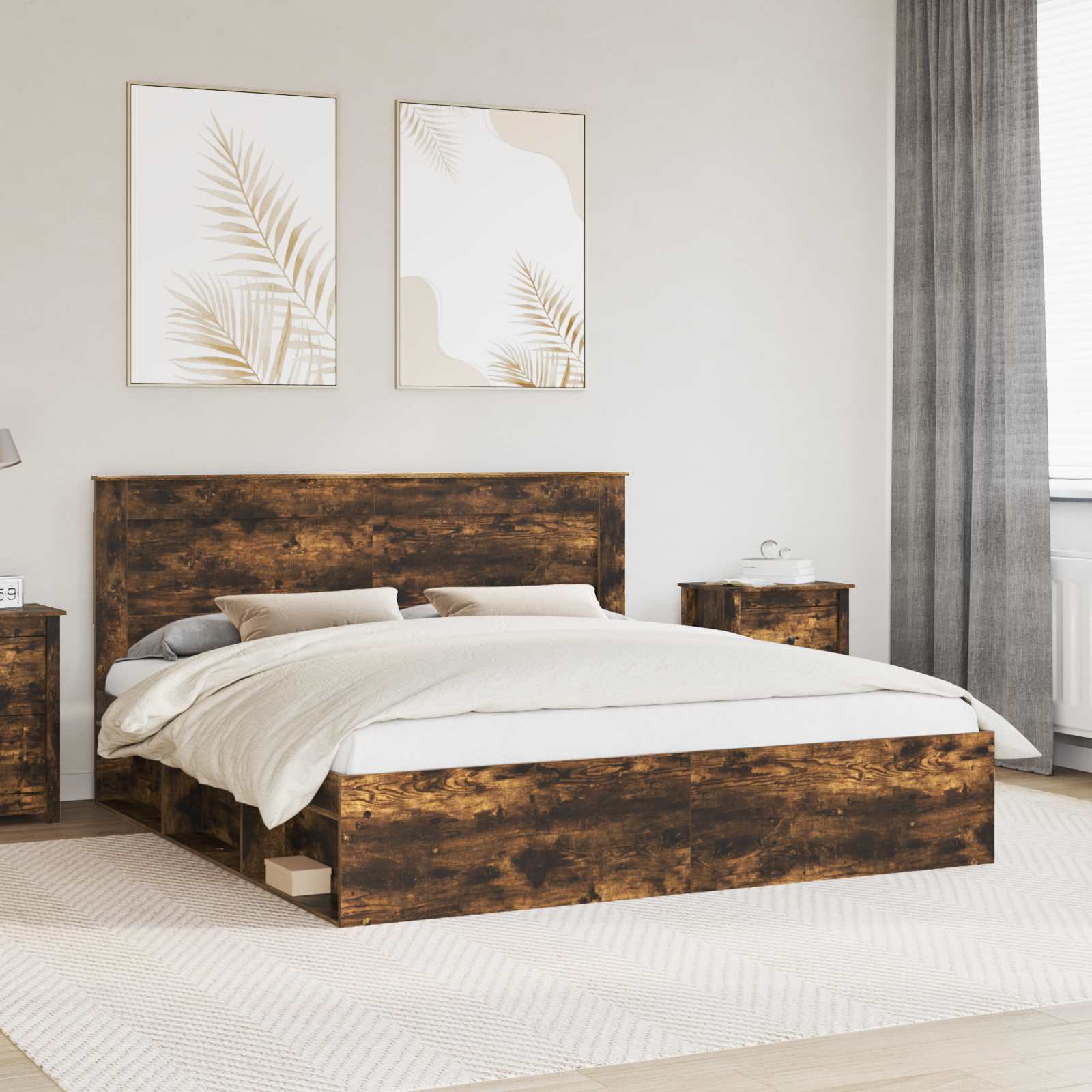 Estrutura de cama 100 x 200 cm Madeira de pinho maciço