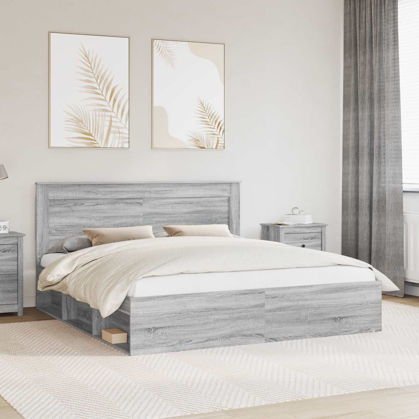 Estrutura de cama 100 x 200 cm Madeira de pinho maciço