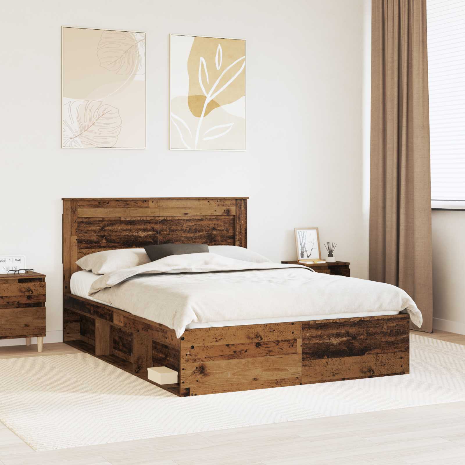 Estrutura de cama 100 x 200 cm Madeira de pinho maciço