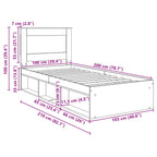 Estructura de cama 100 x 200 cm Madera de pino macizo