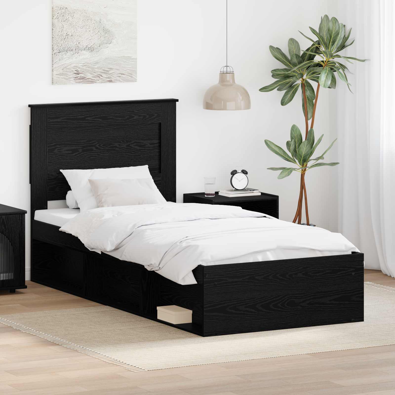Estrutura de cama 100 x 200 cm Madeira de pinho maciço