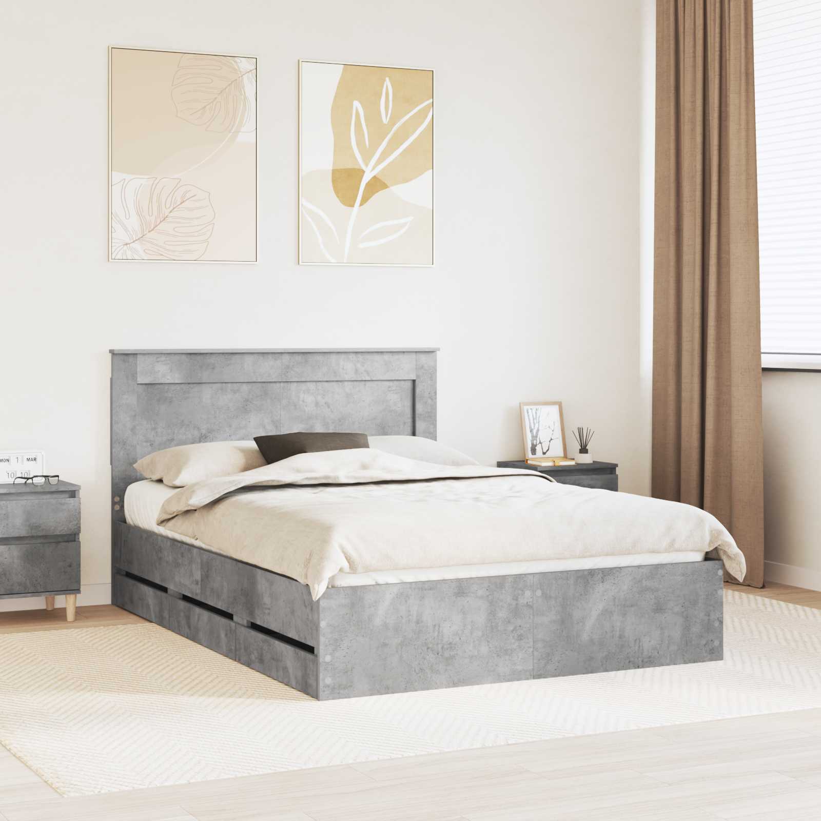 Estructura de cama con cajón 100 x 200 cm Madera Ingenieril