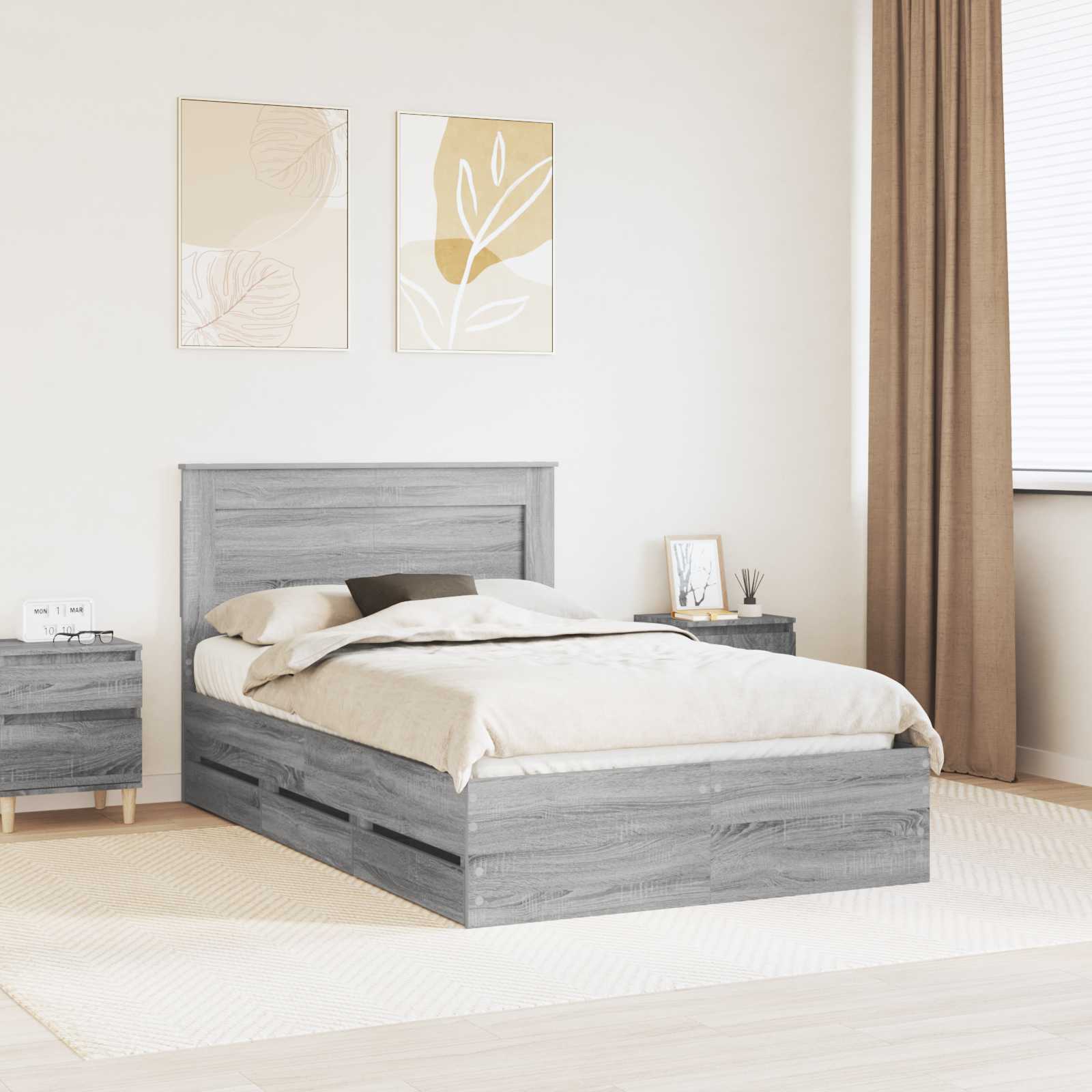 Estructura de cama con cajón 100 x 200 cm Madera Ingenieril