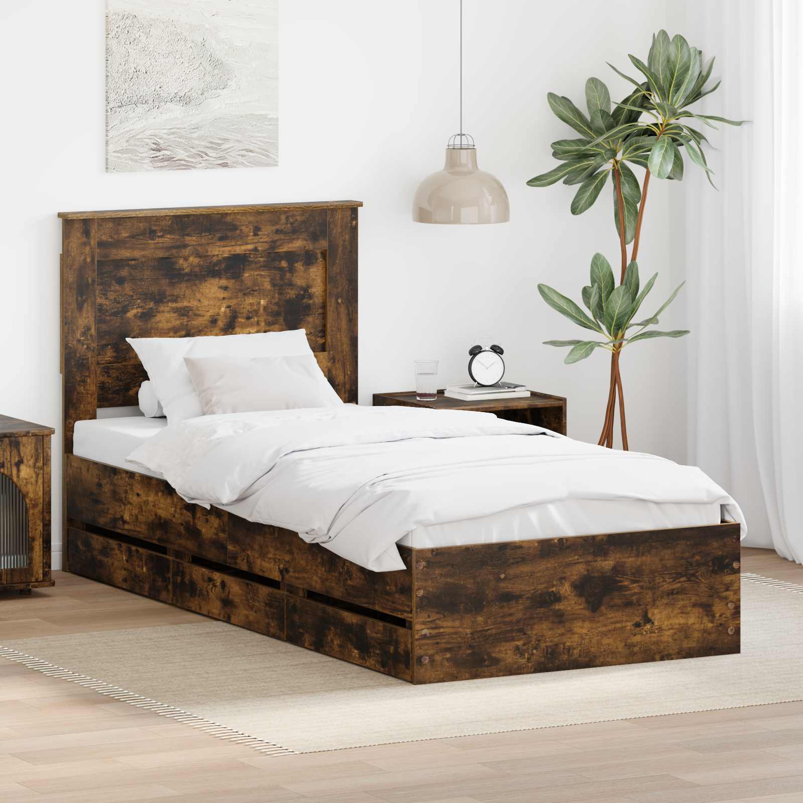 Estructura de cama con cajón 100 x 200 cm Madera Ingenieril